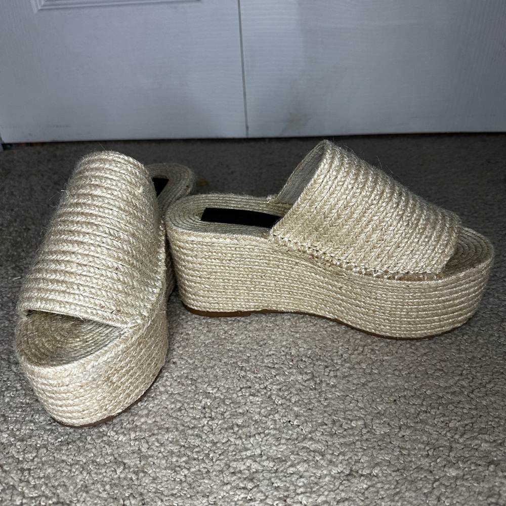 Zara Cream Espadrille Platform Shoes